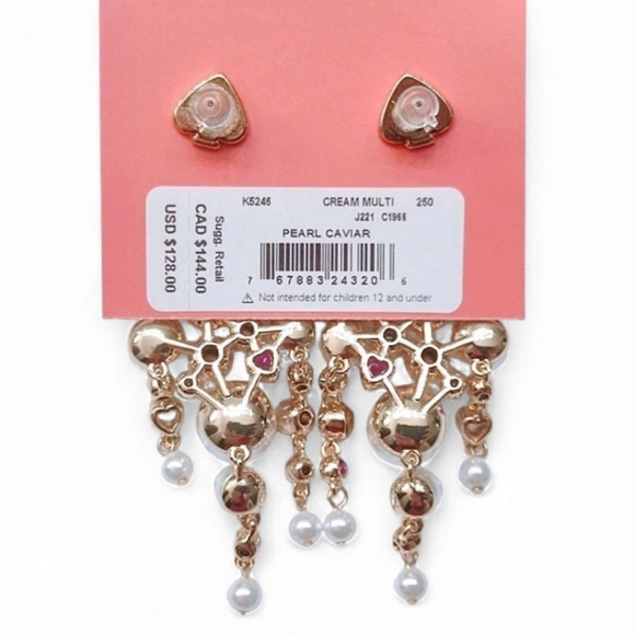 Kate Spade New York Pearl Caviar Statement Earrings - Picture 4 of 4
